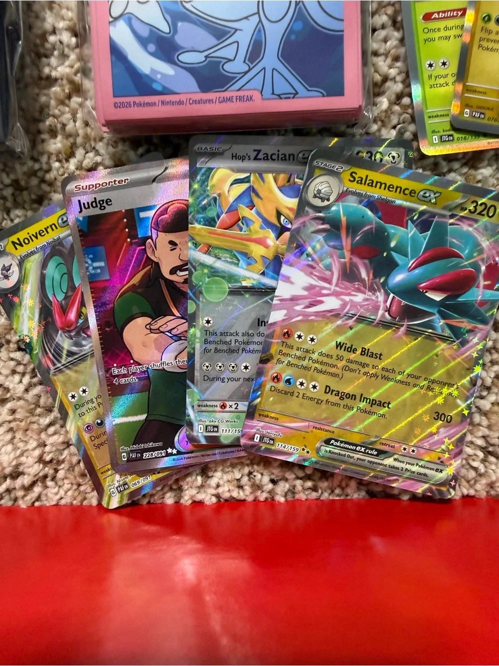 Lot Bundle of 350 Pokemon Cards and 2 Packs of Sleeves 2021-2025